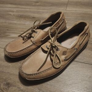 Sperry Top-Siders Mens Tan Leather Boat Shoes